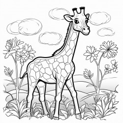 giraffe in a garden