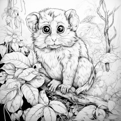 cat monkey  rabbit in the forest