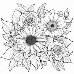 roses and sunflowers