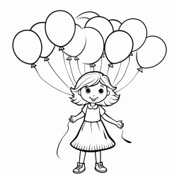 girl with balloons