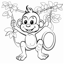 a monkey swinging from vines collecting meteorites fun characters