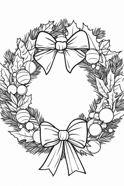 christmas wreath plain white background