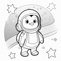 penguin in space