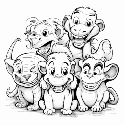 snakes monkeys dog crocodiles lion monkeys