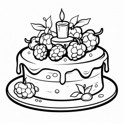 a cute cake with strawberries