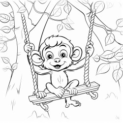 monkey swinging in trees