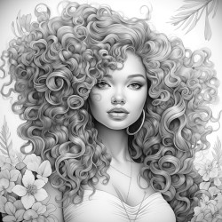 person with curly beautiful hair