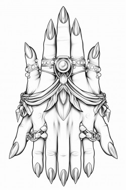 hands with rings and long nails