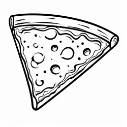 a single pizza slice in bold lines