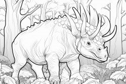cute triceratops in the forest