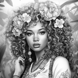 black girl hippy with curly hair