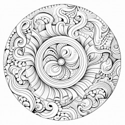 whimsical whorls a playful detailed mandala with whimsical curves and loops