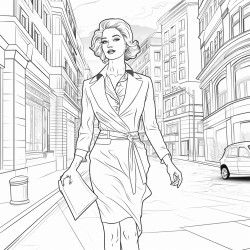business woman walking at the street