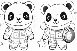 astronaut panda collecting stars