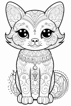 a cat in kawaii style