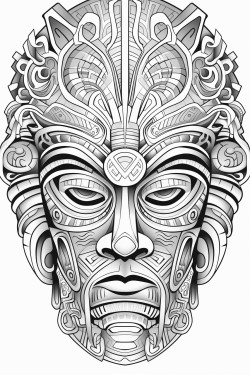 african mask with a lot of details
