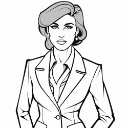 business woman turned to the side face not visible business suit