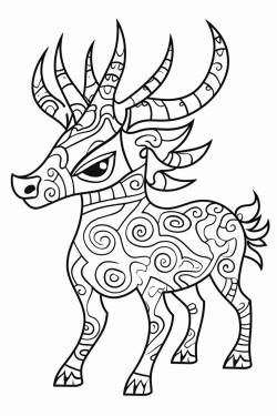 alebrije que combine un ciervo un agila un dragon y corales marinos