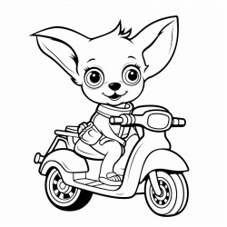 chihuahua on a moped