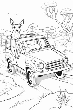cartoon 4wd australian animals