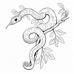 snake hanging from a branch