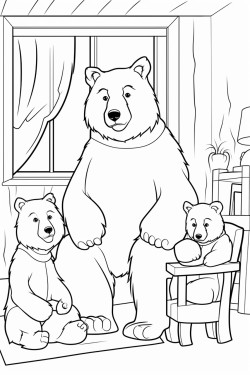 bear family in the room