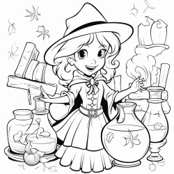 sorciere qui melange potion