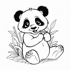 a panda eating bamboo enjoying it