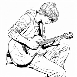 grandson playing guitar