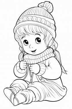 a cute dwarf woman knitting with knitting needles