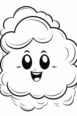 happy cloud a fluffy cloud with big eyes a wide smile and tiny hands