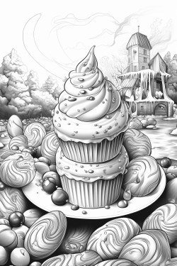 unicorn candyland a unicorn walking through a world made of sweets