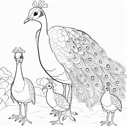 family cubs of peacock