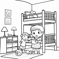 gambar sebuah ruangan kamar tidur remaja dengan barangbarang biasanya