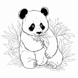 panda eats leaves