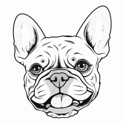 portrait of a french bulldog face tongue showing