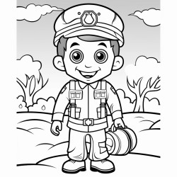 a friendly looking emt with spooky halloween background