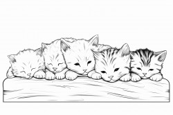 exactly six kittens with some of them sleeping and some of them playing