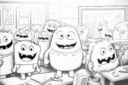 cute little monsters in class