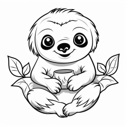 cute sloth eating