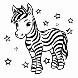 zebra with stars and stripes