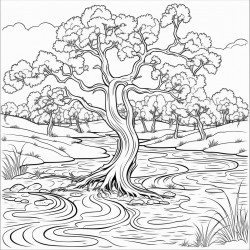 tree at river