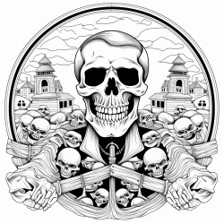 create a coloring page for contents of the dead mans pocket