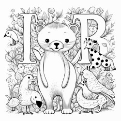 whimsical animals and alphabet