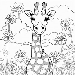 giraffe in a garden