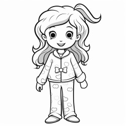 little girl in pajamas