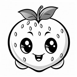 cartoon character of a strawberry with a face