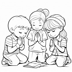 small children praying