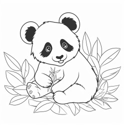 panda eats leaves