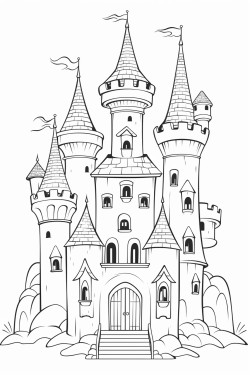 castle with animals